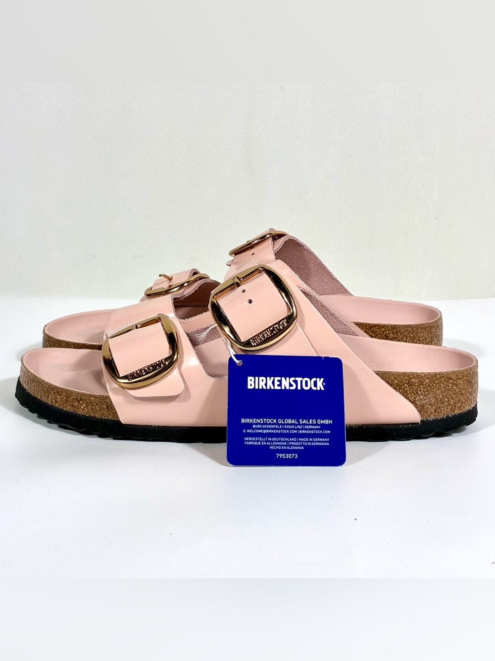 *SOLD* Birkenstock Arizona Big Buckle Natural Leather Patent High Shine - Picture 3 of 17